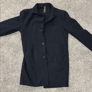 Eleventy Boiled Wooled Navy Coat